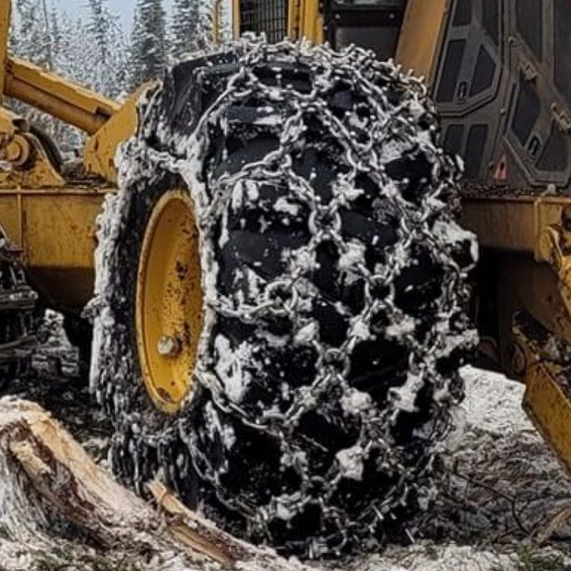 Forestry chain on skidder